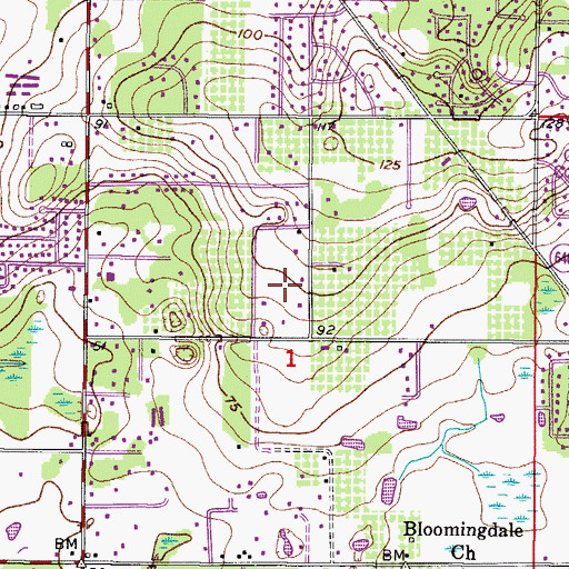 Topographic Map of Pemberton Place, FL