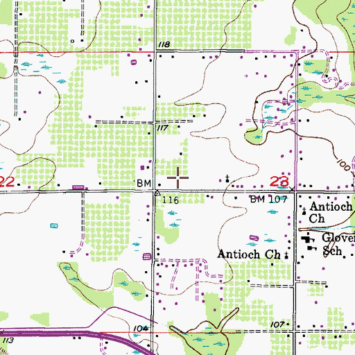 Topographic Map of Perry Acres, FL