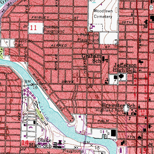 Topographic Map of Phillips Park, FL