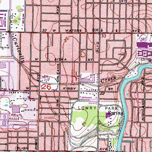 Topographic Map of Watrous Court, FL