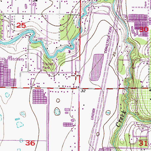Topographic Map of Waugh, FL
