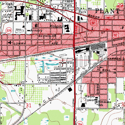 Topographic Map of Wayne Terrace, FL
