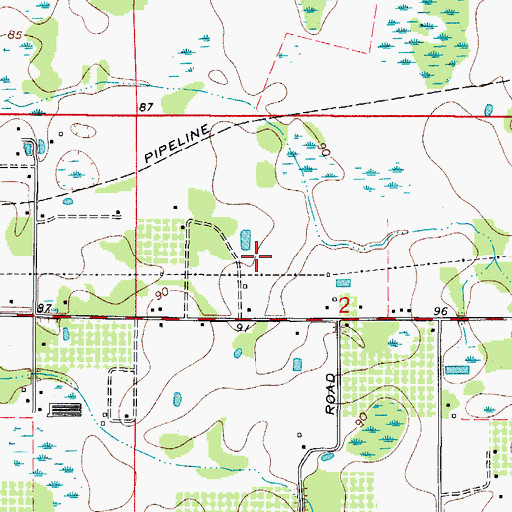 Topographic Map of Webb Ranch Acres, FL