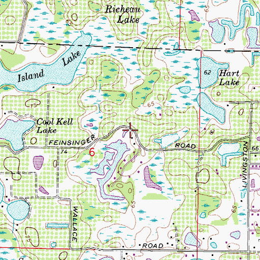 Topographic Map of Wellington Manors, FL
