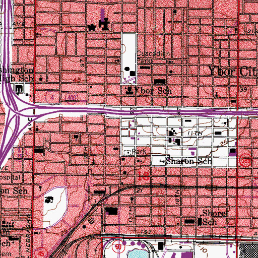Topographic Map of Wells Shopping Center, FL