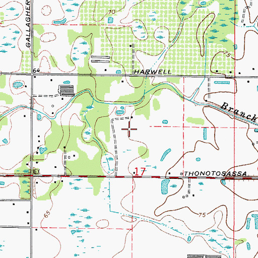Topographic Map of West Acres, FL