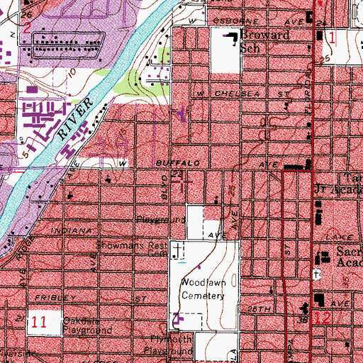 Topographic Map of West Arlington Heights, FL