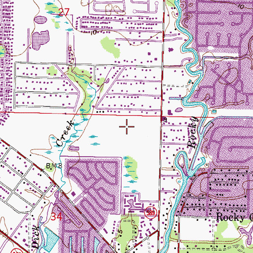 Topographic Map of West Bay, FL