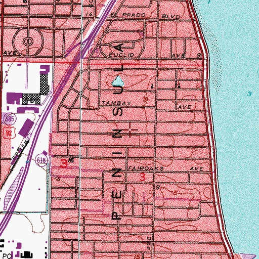 Topographic Map of West Bay Bluff, FL