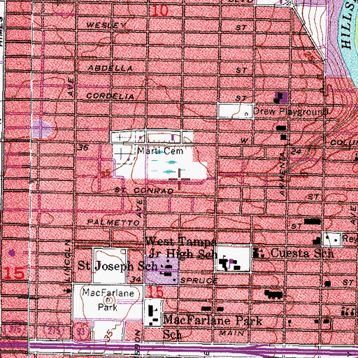 Topographic Map of West Gate, FL
