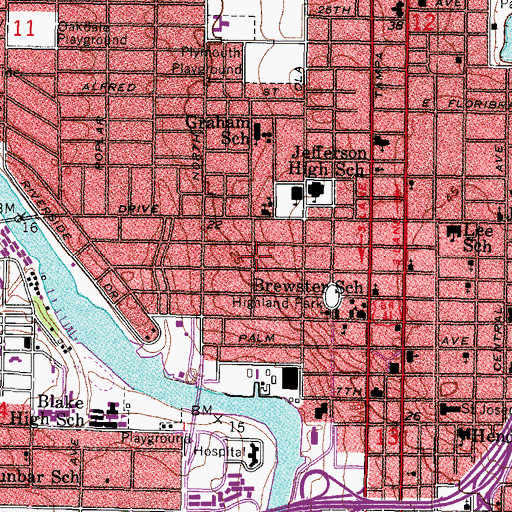 Topographic Map of West Highlands, FL