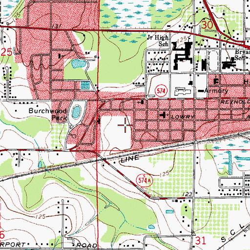 Topographic Map of West Pinecrest, FL