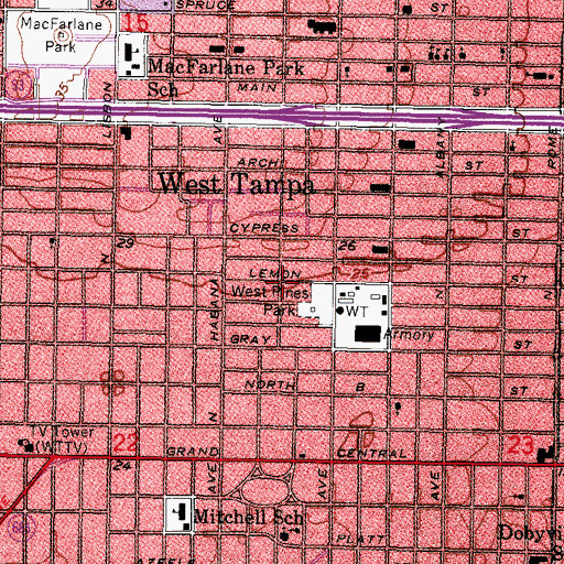 Topographic Map of West Pines, FL