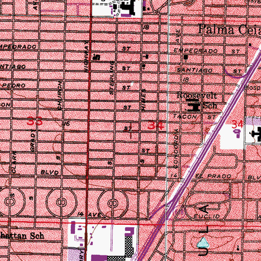 Topographic Map of West Virginia Place, FL