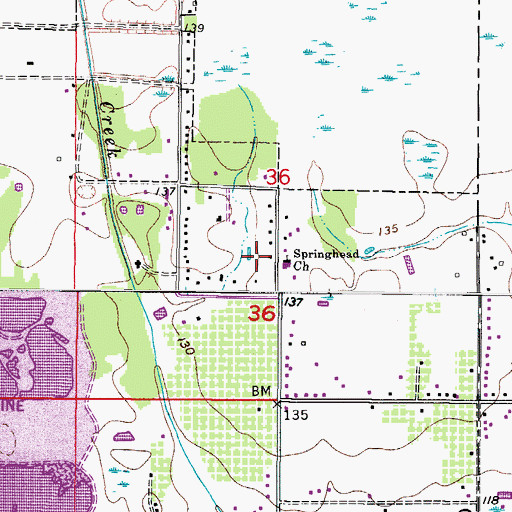 Topographic Map of Westbrook, FL