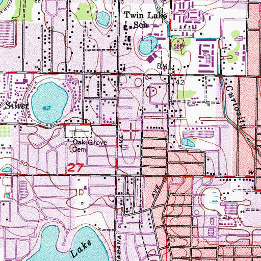 Topographic Map of Westhigh, FL