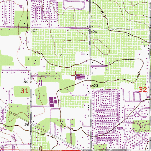 Topographic Map of Westminster, FL