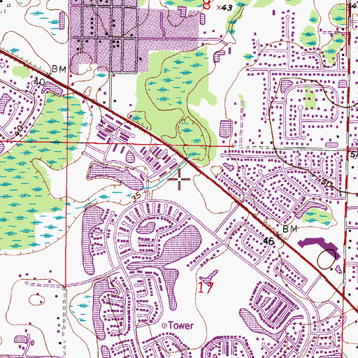 Topographic Map of Westridge Village, FL