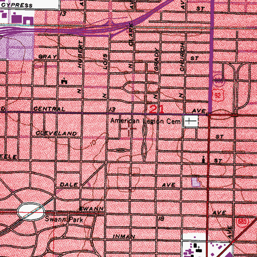 Topographic Map of Westwego, FL