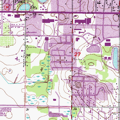 Topographic Map of Westwood, FL