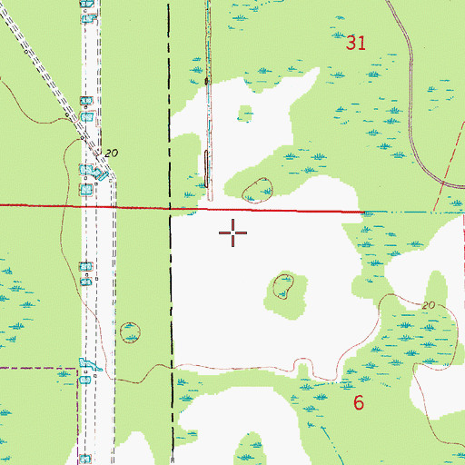 Topographic Map of Westwood Lakes, FL