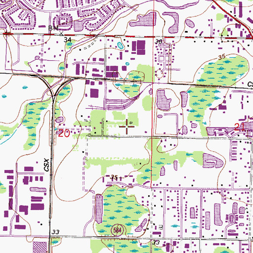 Topographic Map of Whispering Oaks, FL