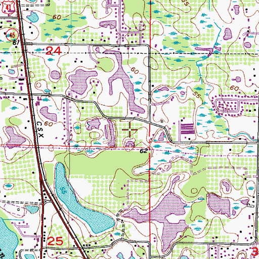 Topographic Map of Whitaker Estates, FL