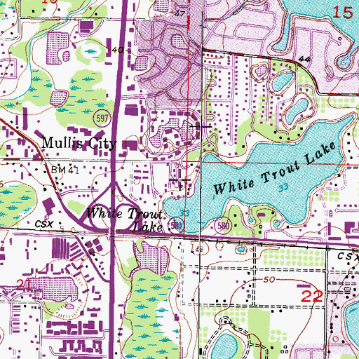 Topographic Map of White Trout Lake Shores, FL