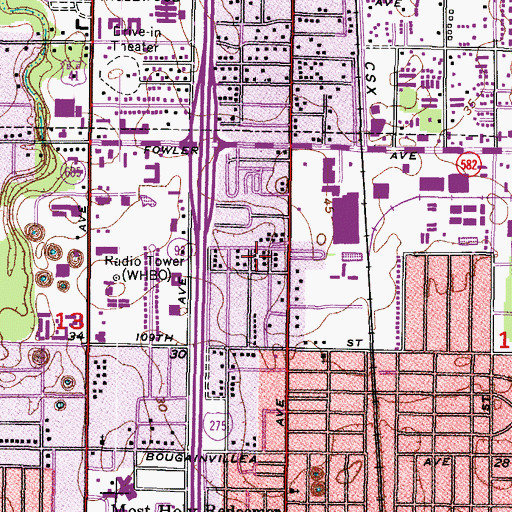 Topographic Map of Whiteway Terrace, FL