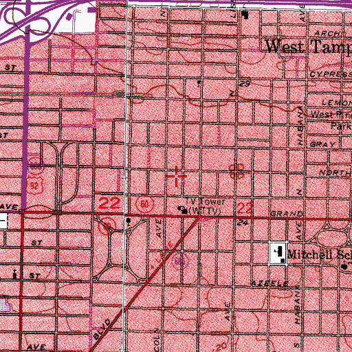 Topographic Map of Whittemore, FL