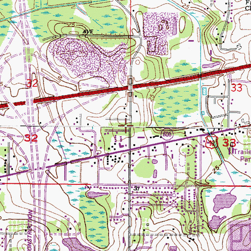 Topographic Map of Williams Road Mobile Villa, FL