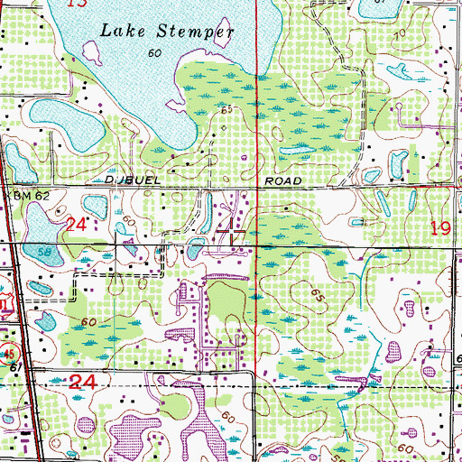 Topographic Map of Willow Creek, FL