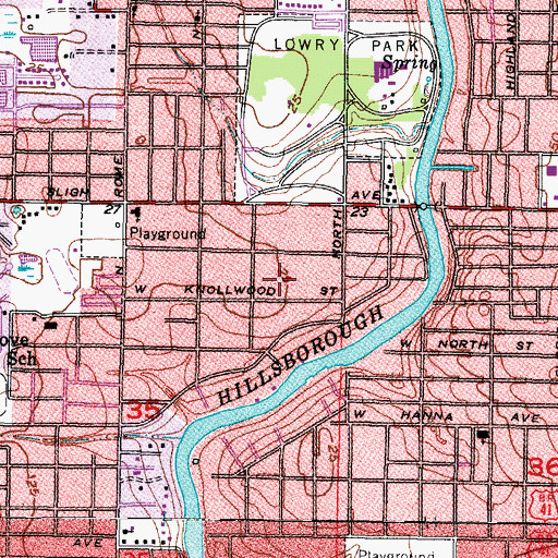 Topographic Map of Willow Pines, FL