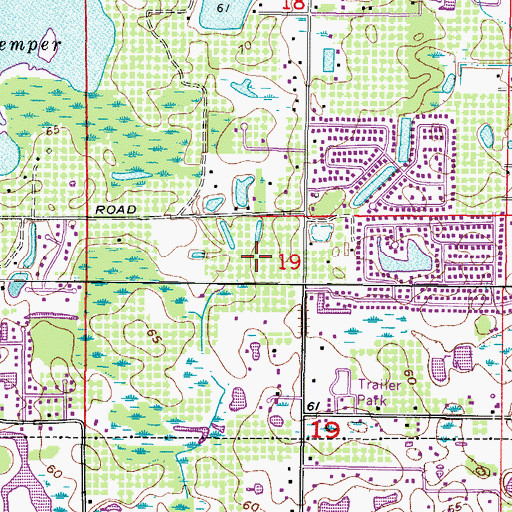 Topographic Map of Willow Pond, FL