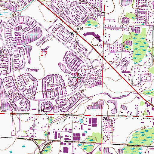 Topographic Map of Willowbrae Village, FL
