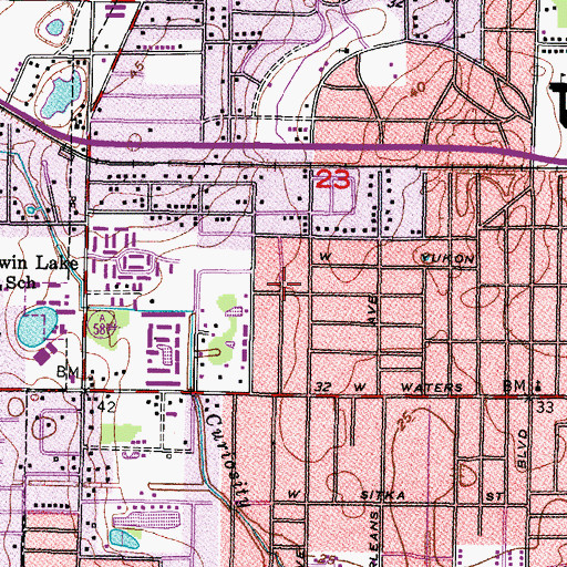 Topographic Map of Wilma North, FL