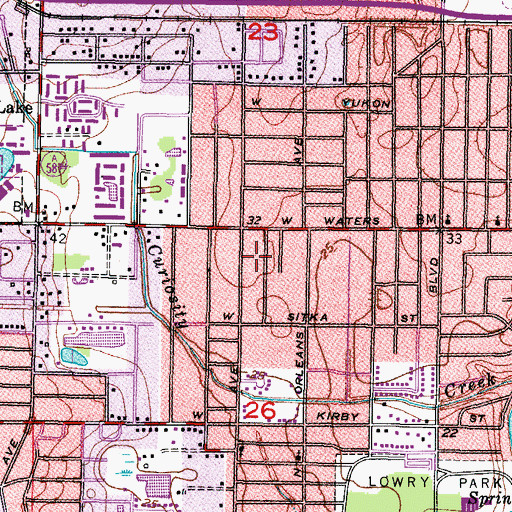 Topographic Map of Wilma Oak Grove, FL