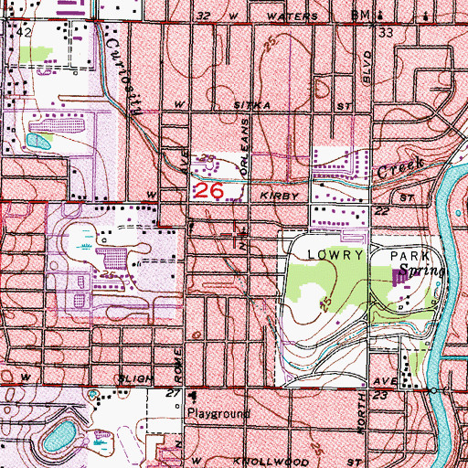 Topographic Map of Wilma South, FL