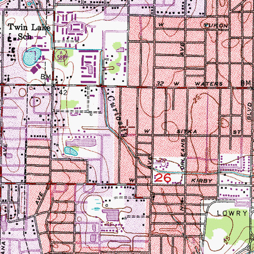 Topographic Map of Wilma West, FL