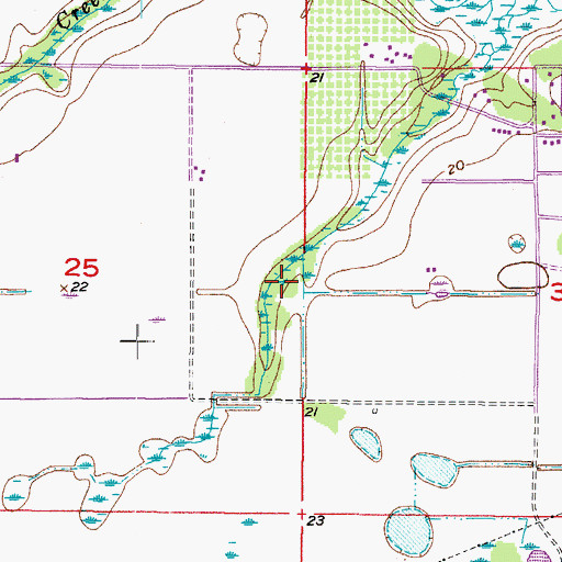 Topographic Map of Winding Creek, FL
