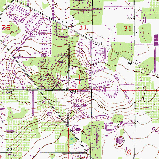 Topographic Map of Windwood Hills, FL