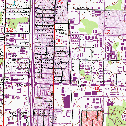 Topographic Map of Winifred Highlands, FL