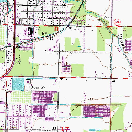 Topographic Map of Wolf Branch, FL