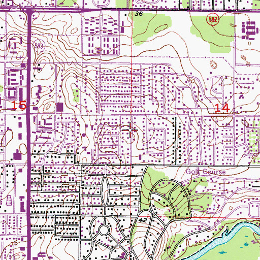 Topographic Map of Wolfson, FL