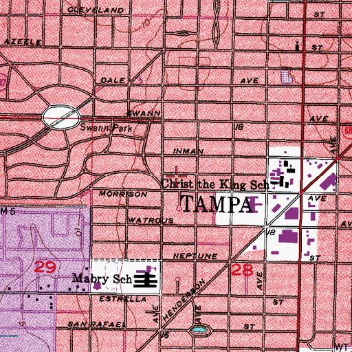 Topographic Map of Wood Grove, FL