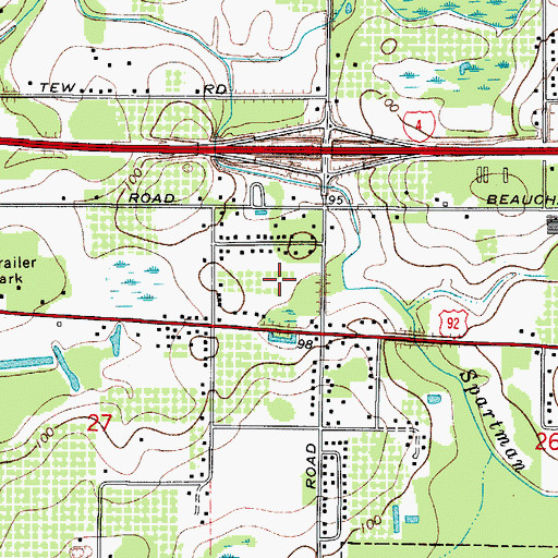 Topographic Map of Woodards Manor, FL