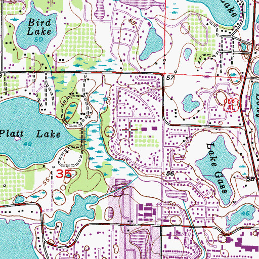 Topographic Map of Woodbriar Village, FL