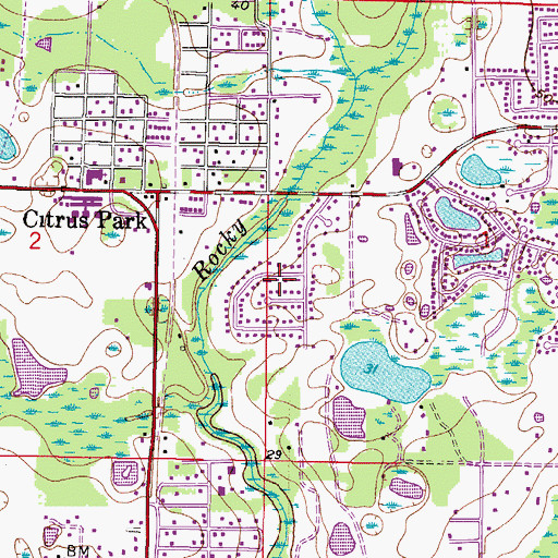 Topographic Map of Woodbriar West, FL