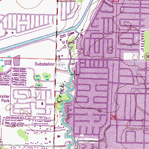 Topographic Map of Woodbridge at Rocky Creek, FL