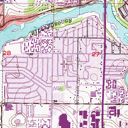 Topographic Map of Woodfield Heights, FL